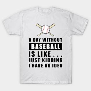 A day without Baseball is like.. just kidding i have no idea T-Shirt